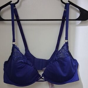 Savage X Fenty Royal Blue Lace-Trim Push-Up Bra